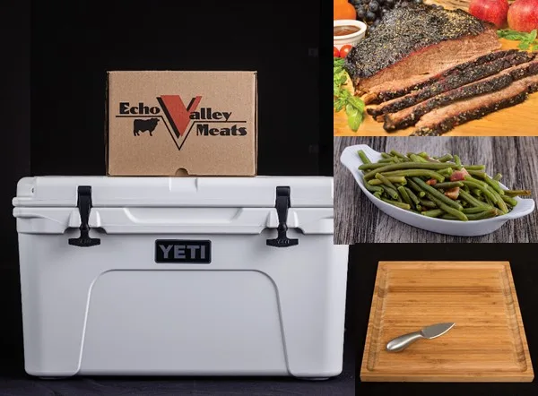 Echo Valley Meats - Brisket & Green Beans w/Yeti Tundra 45 Hard Cooler - White view 2