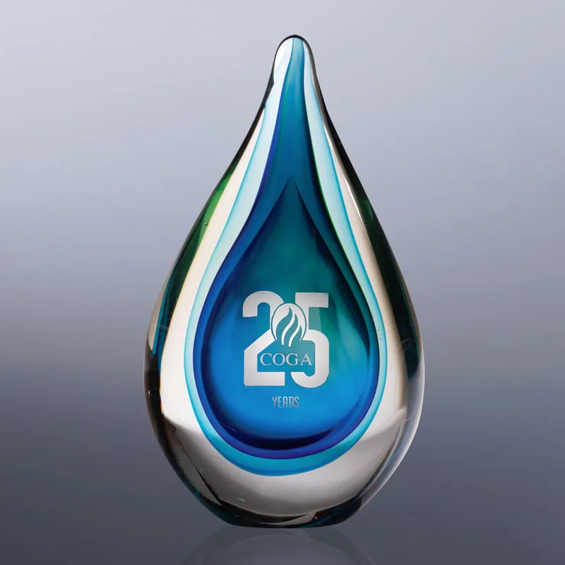 Fusion Art Glass Award w/ Blue Base view 3