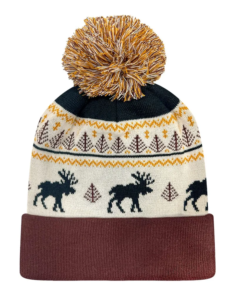 Fairisle Moose Beige/Red/Brown