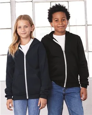 Bella + Canvas Youth Sponge Fleece Full-Zip Hoodie view 2
