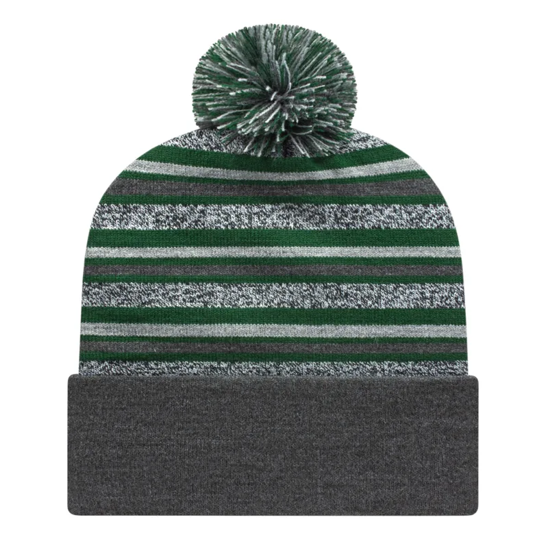 Striped Knit Cap with Cuff view 2