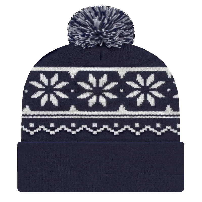 Snowflake Knit Cap with Cuff view 4