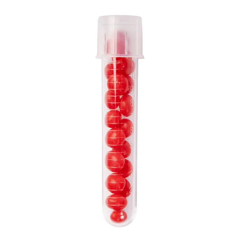 Plastic Test Tube Filled w/ Red Hots Candy (5/8"x3 7/8") view 4