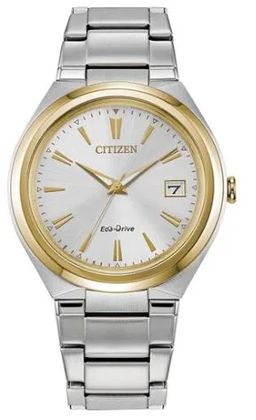 Citizen® Ladies' Corporate Exclusive Eco-Drive® Two Tone Watch w/Silver-Tone Dial