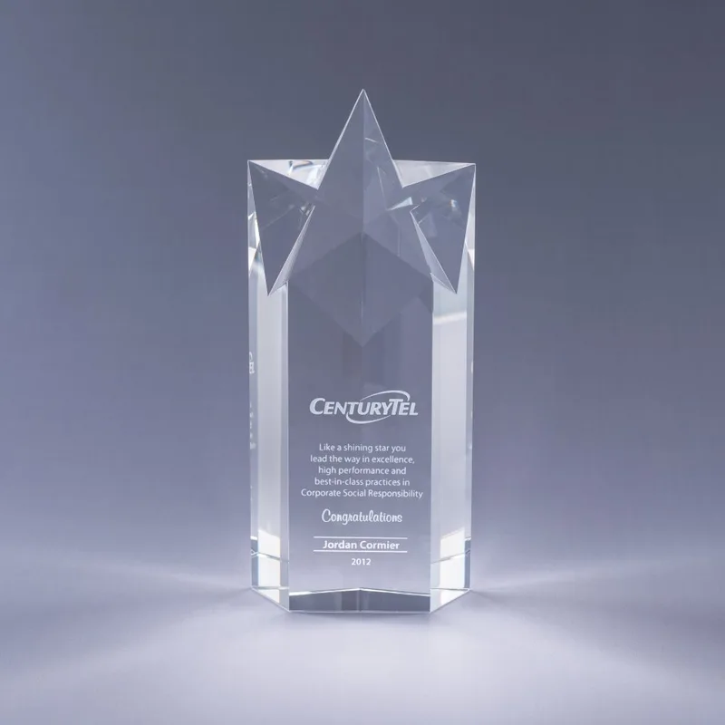 10" Rising Star Crystal Award with Base