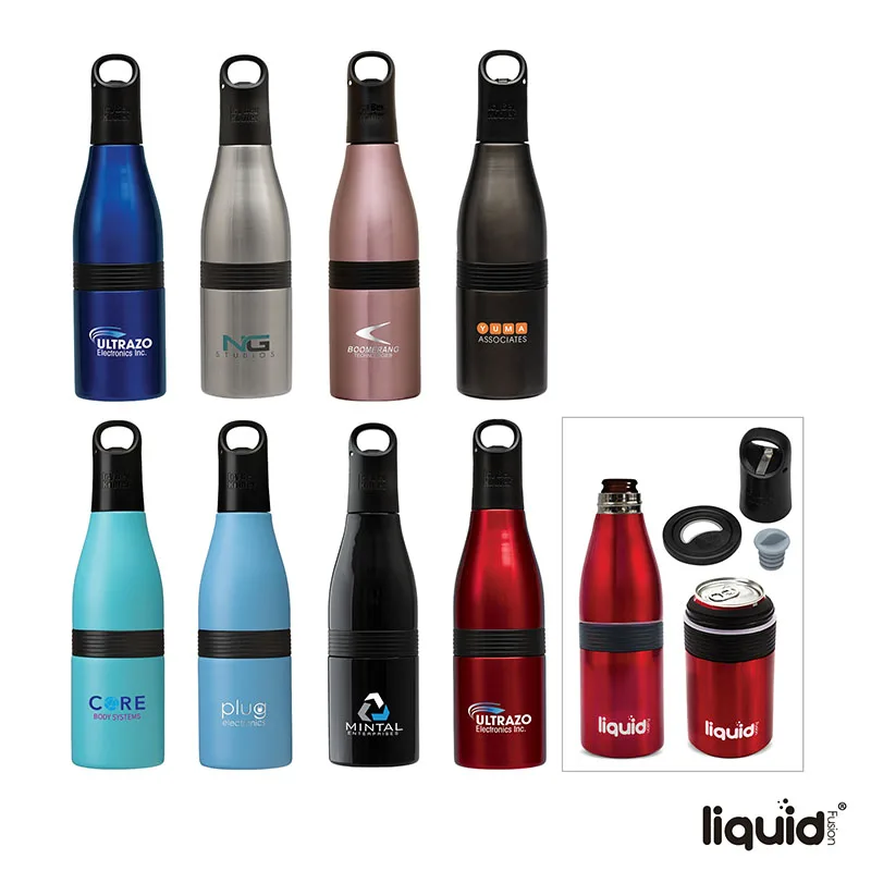 Liquid Fusion Icy Bev Kooler 22 oz. 3-In-1 Double Wall Stainless Steel Bottle