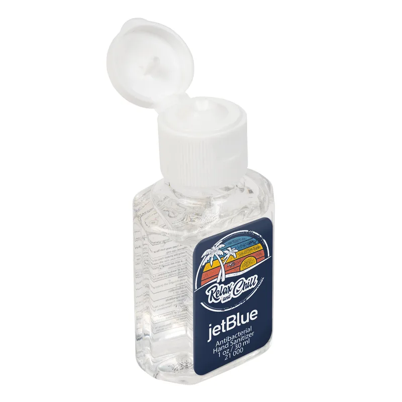Hand Sanitizer 1 oz Square Bottle view 2