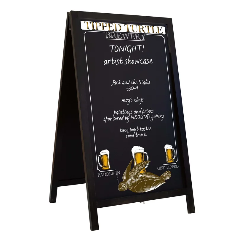 46" Deluxe Wood A-Frame Imprinted Chalkboard Kit view 3