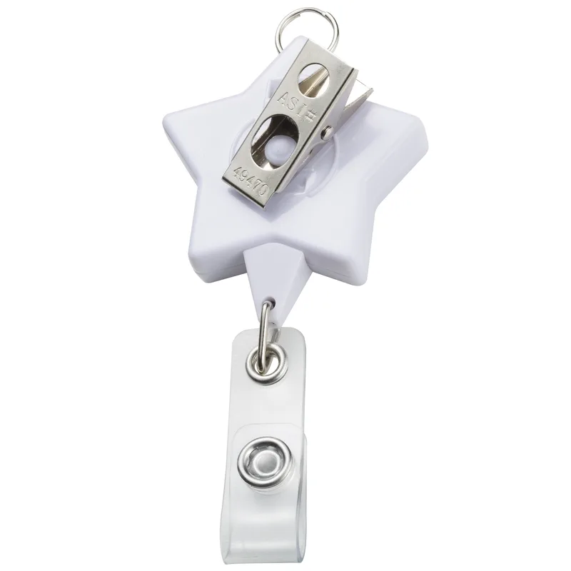 Jumbo Star Retractable Badge Reel w/lanyard attachment view 3