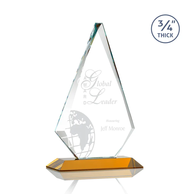 Deep Etch, Standard base, Amber, 7" x 11.25"