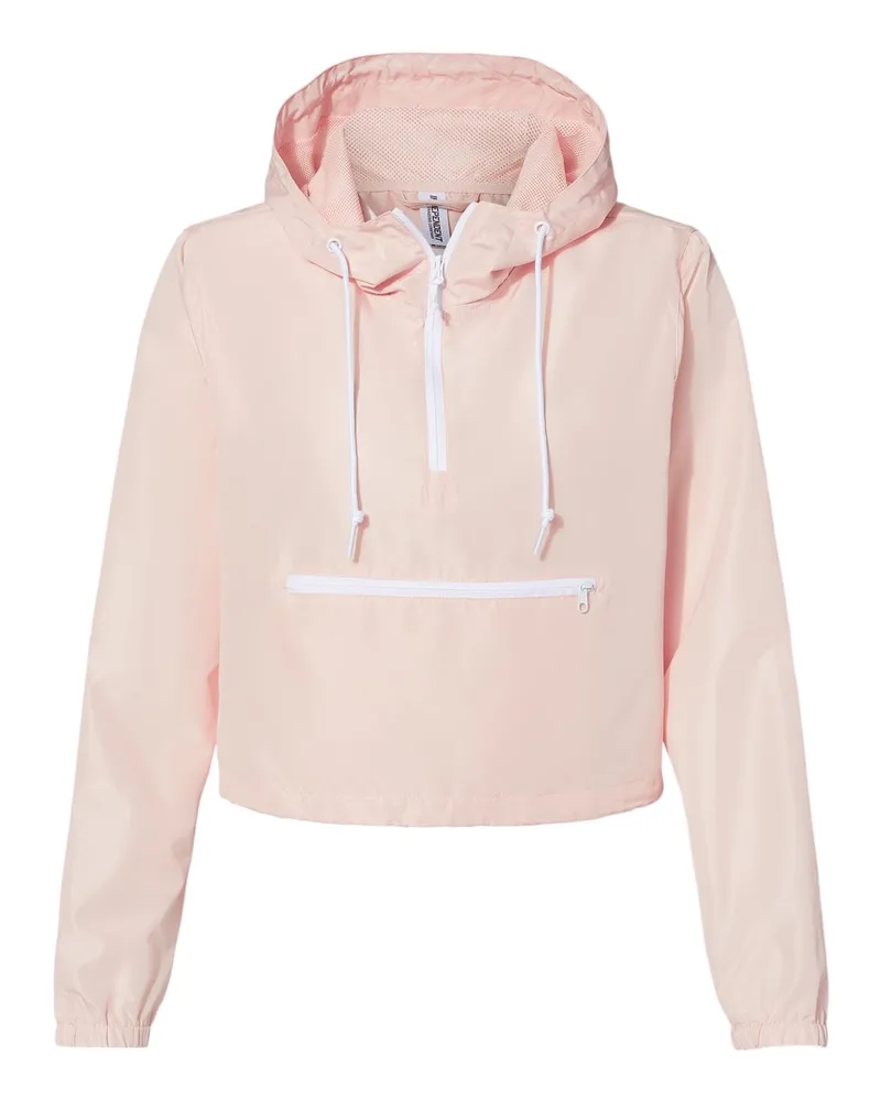 Independent Trading Co.® Women's Lightweight Quarter-Zip Pullover Crop Windbreaker Jacket view 5