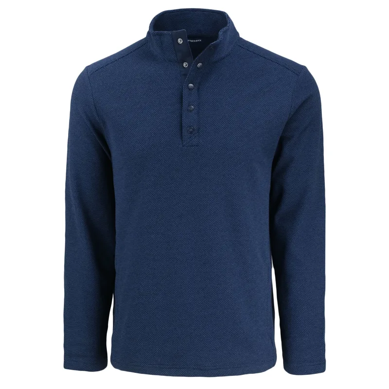 Cutter & Buck Hunts Point Eco Textured Fleece Recycled Mens Snap Pullover view 2