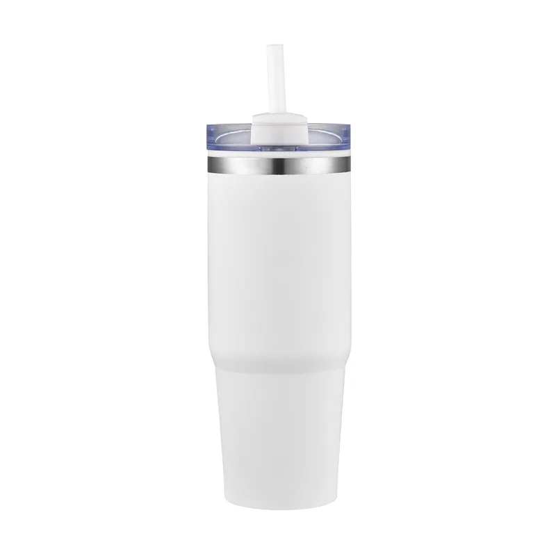 30 Oz. Dual Wall Stainless Steel Tumbler with Clear Lid view 2