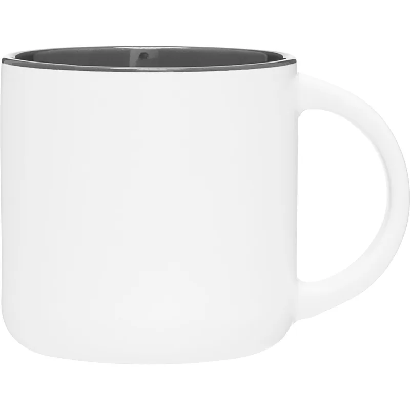14 oz Minolo Ceramic Mug (Matte White/Storm Gray) view 2