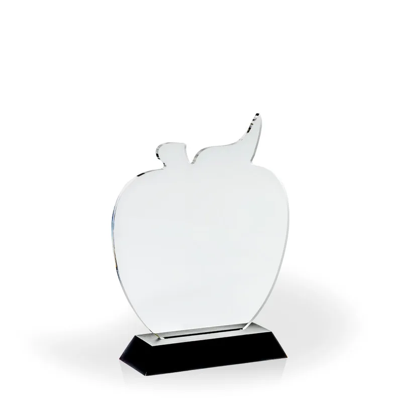 Apple Award with Black Wood Base - Engraved view 2