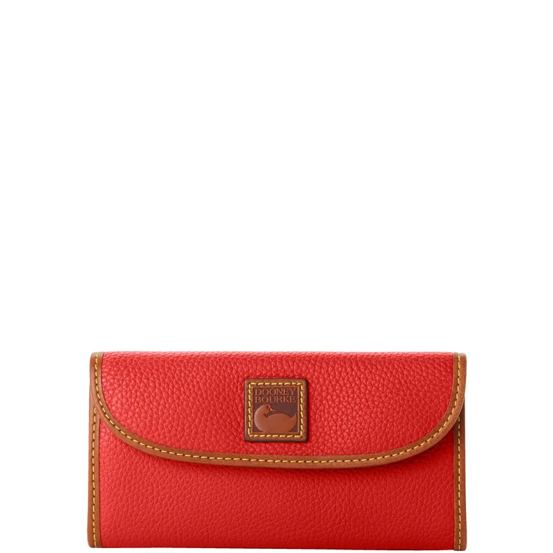 Dooney & Bourke Red Pebble Grain Continental Clutch