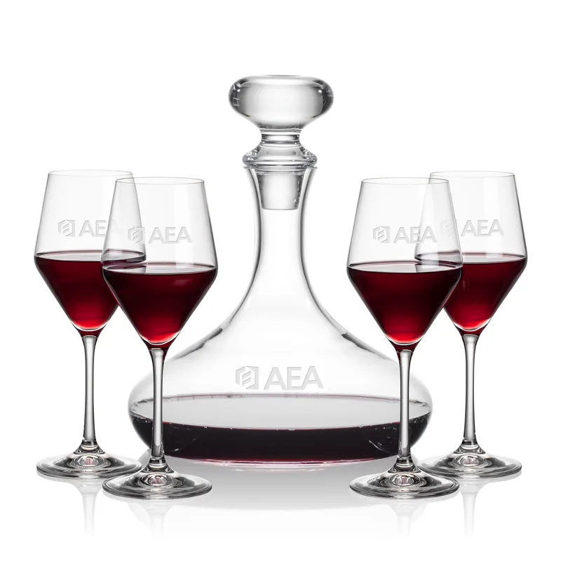 Decanter Stemmed Set,  Bengston Wine Set, Decanter & 4 Wine
