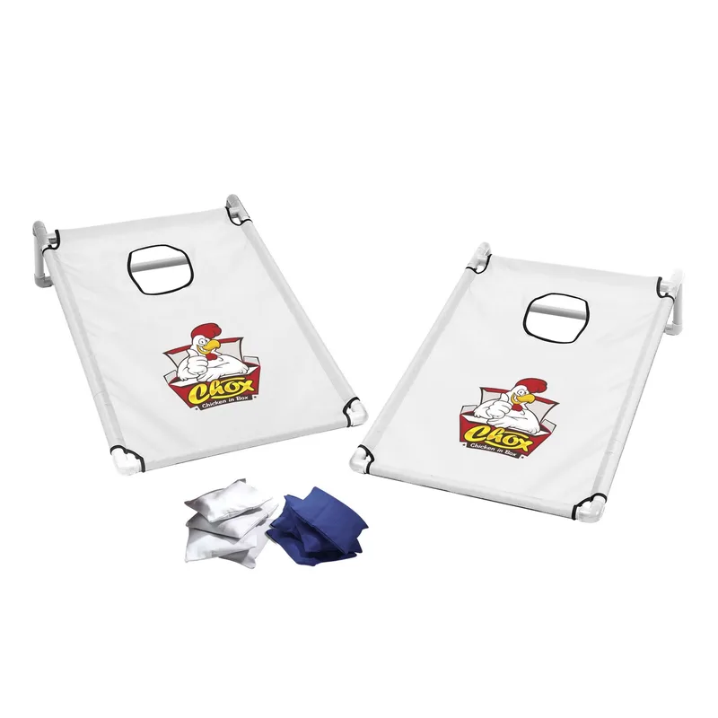 Portable Cornhole, 4 Royal & White Bean Bags view 6