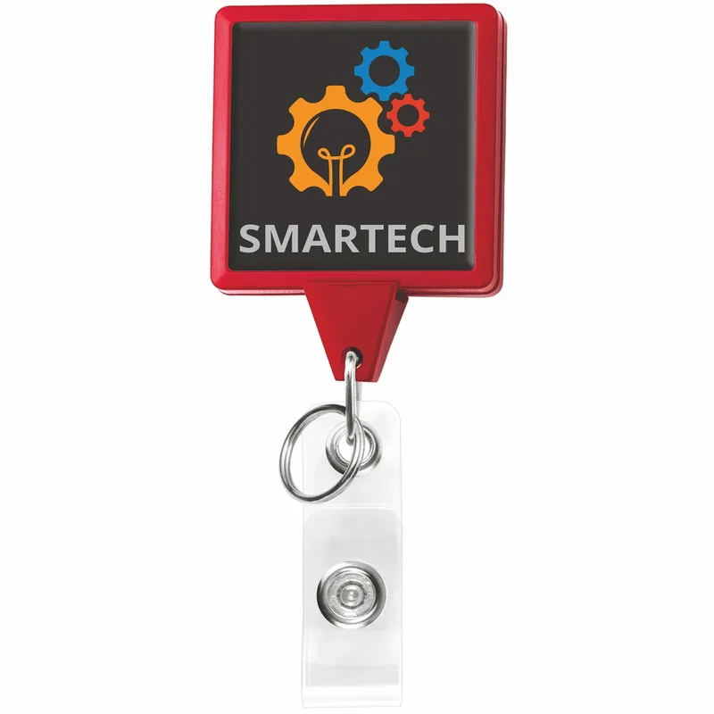 Square Dual Back Retractable Badge Reel view 7