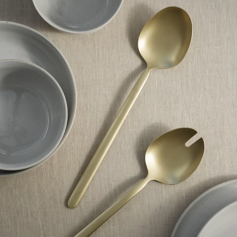 Blomus Stella Salad Servers - Pvd Coated Stainless Steel - Champagne Gold