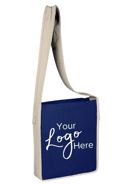 Sling Tote Bag w/Natural Handles & 3" Gusset (12"x15"x3")