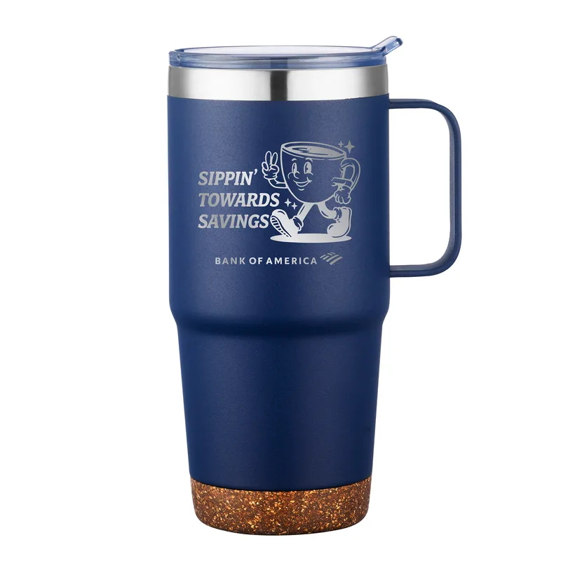 24 oz. Stainless Steel Travel Mug with Cork Bottom view 4