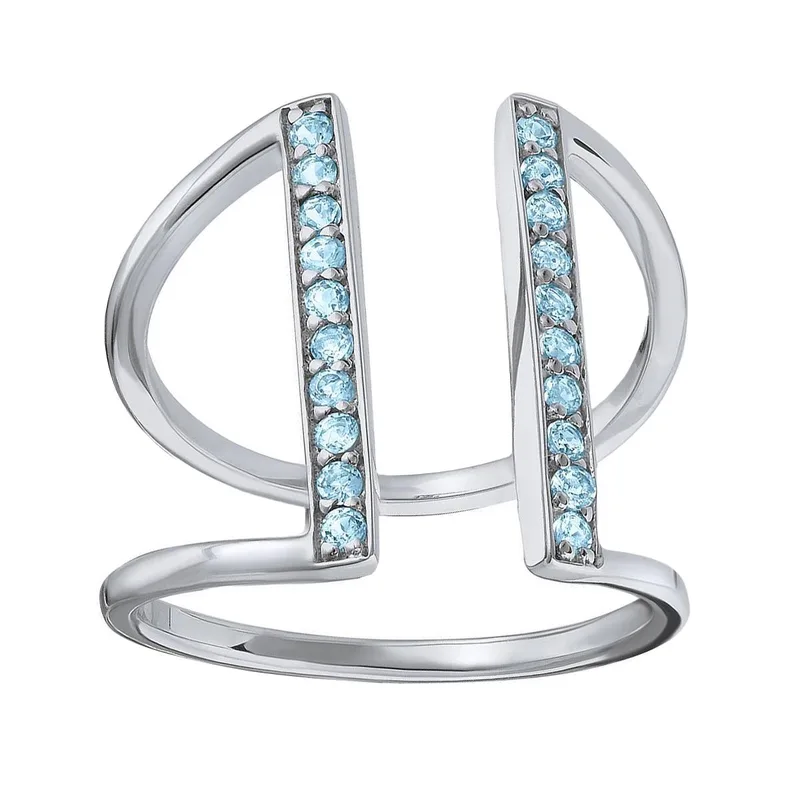 Jilco Inc Blue Topaz Contemporary Gemstone Ring