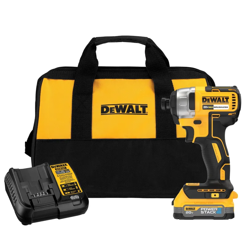 DeWalt 20V Max Brushless Cordless 1/4" Impact Driver Kit W/ Powerstack Battery