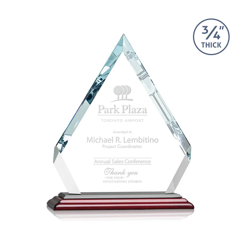 Deep Etch, Standard base, Rosewood, 7" x 8.75" x 3"