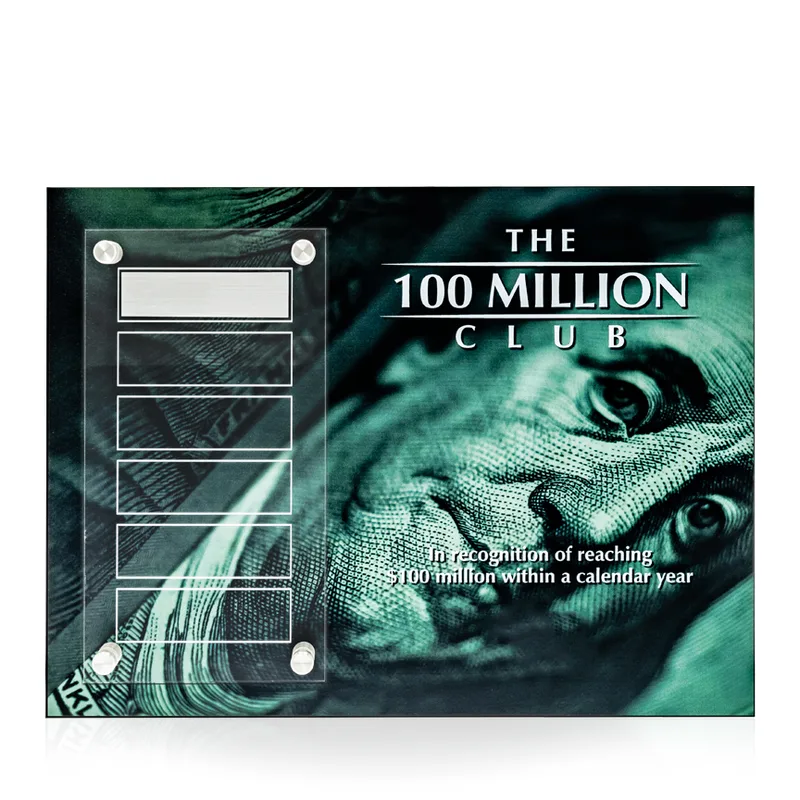 Dynamic Perpetual Award Plaque - 9x12, Horizontal view 2