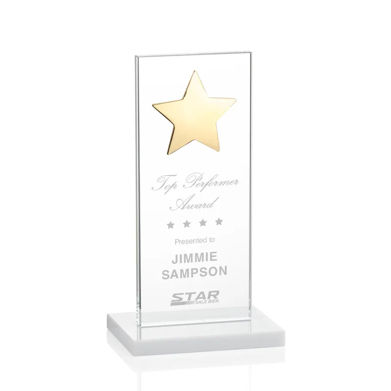 Gold Star, White, 3" x 7" x 0.375"