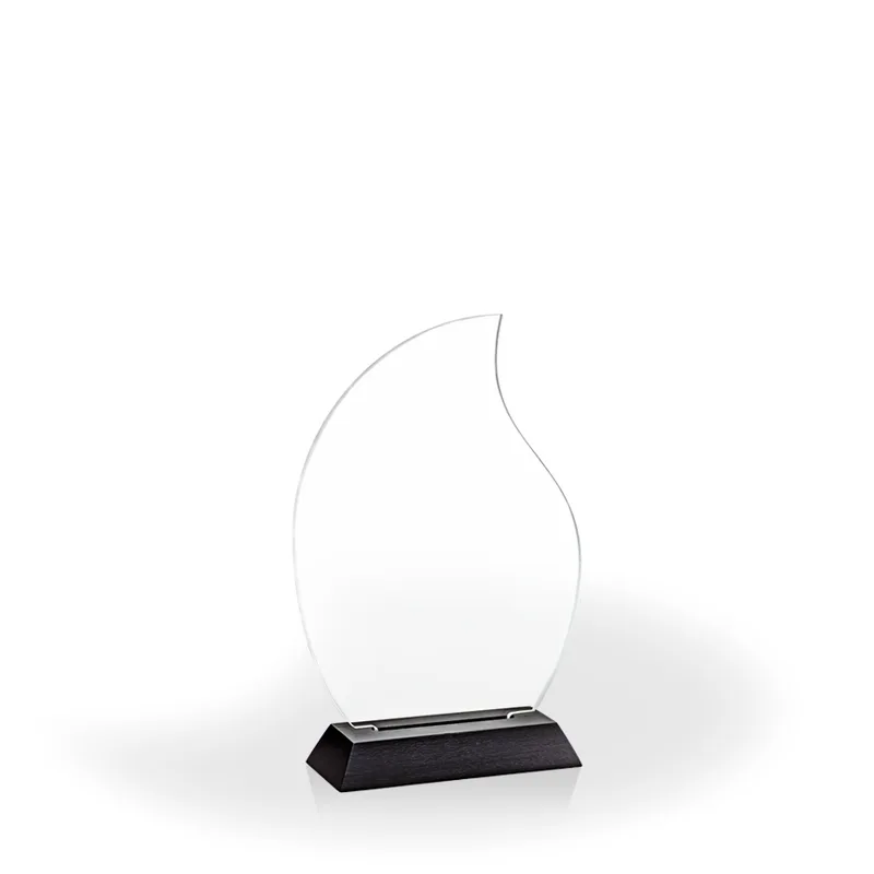 Flame Award with Black Wood Base, Medium - Engraved view 2