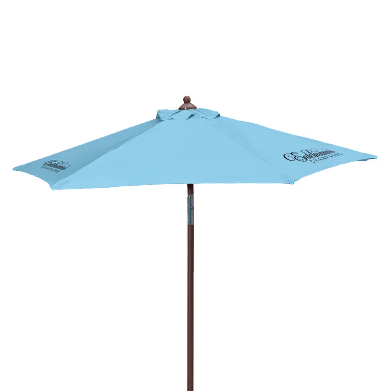 7' Wood Look Tilting Market Umbrella Kit (3 Imprints) view 6