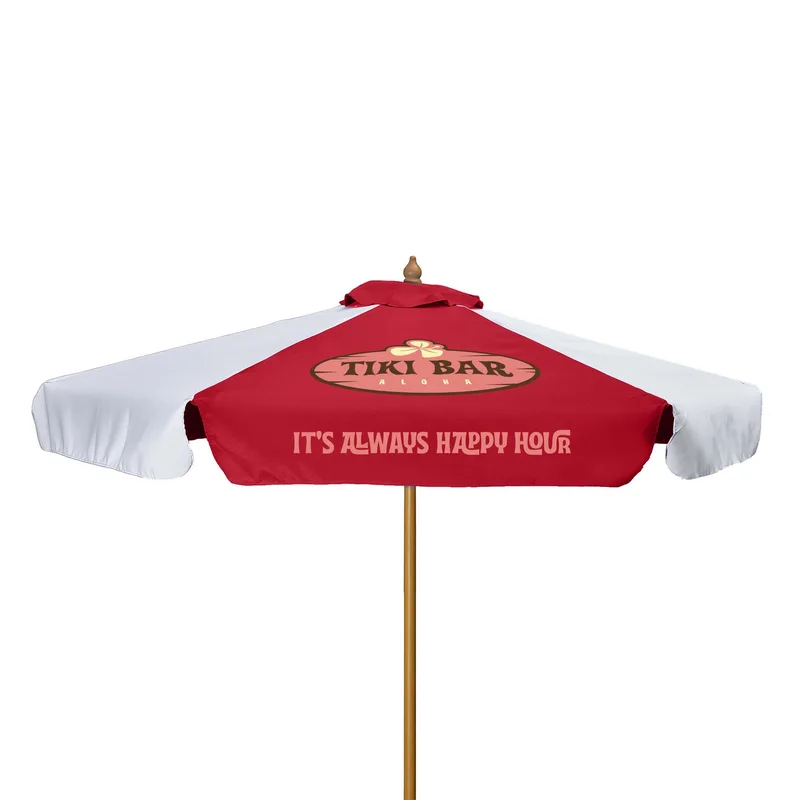 7' Wood Market Umbrella Kit With Valance (2 Imprints) view 7