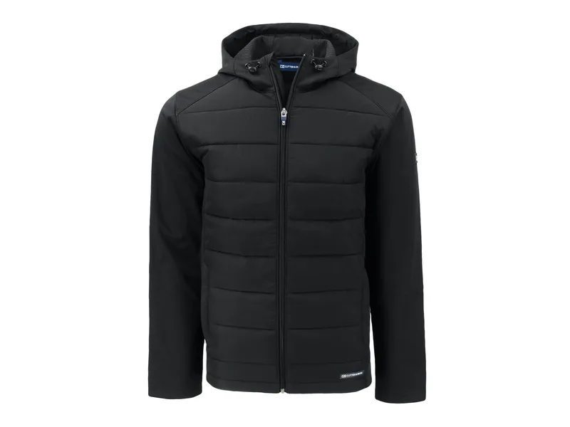 Cutter & Buck Evoke Hybrid Eco Softshell Recycled Full Zip Mens Big & Tall Hooded Jacket view 3