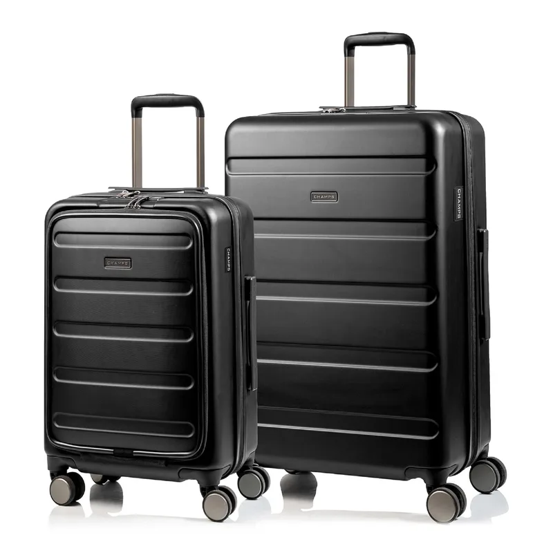 Champs Luggage Tech Luggage Set Size 2 Pieces - Black