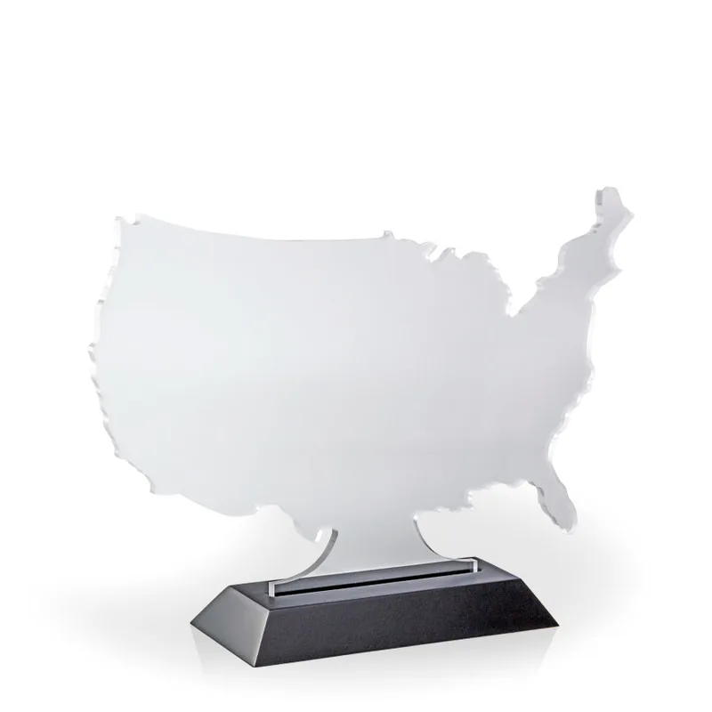 USA Coast-to-Coast Award with Black Wood Base - Engraved view 2