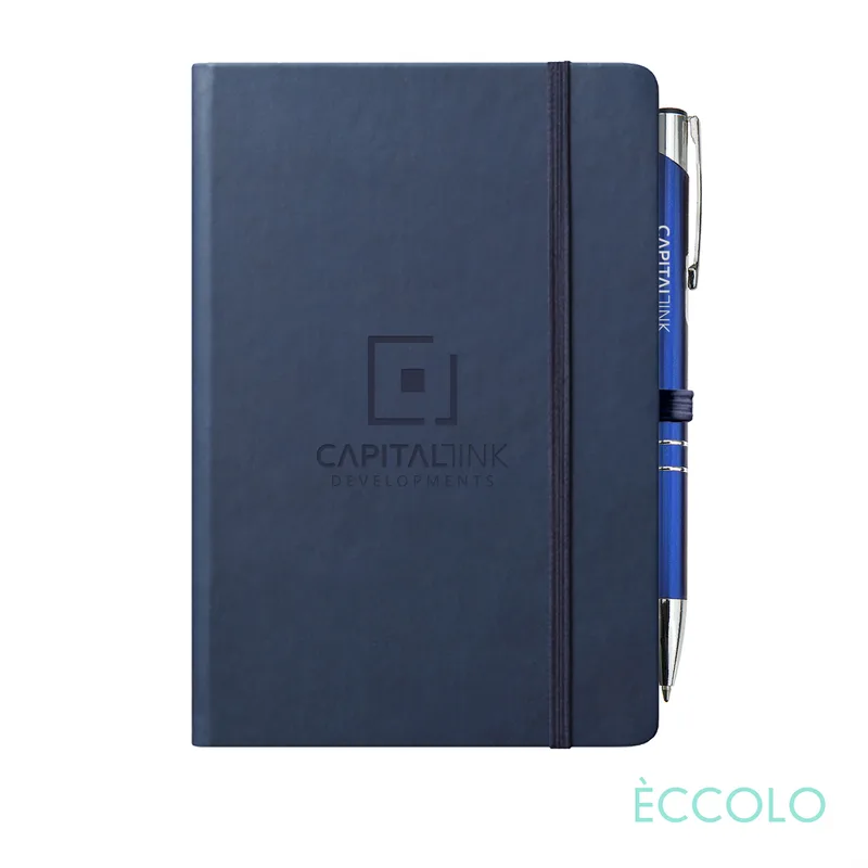 Journal & Clicker Pen, Navy Blue/Blue