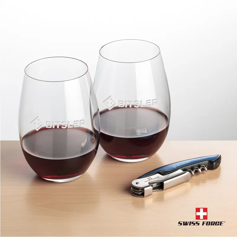 Impressive Wine Set, Laser Engraving, Clear