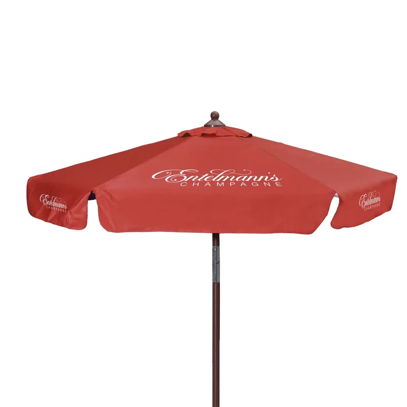 7' Wood Look Tilting Market Umbrella Kit With Valance 6 Imp view 4
