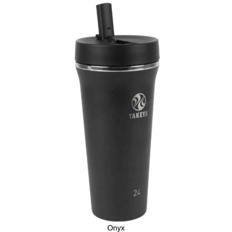24 oz Takeya® Stainless Steel Insulated Tumbler w/ Straw Lid view 2
