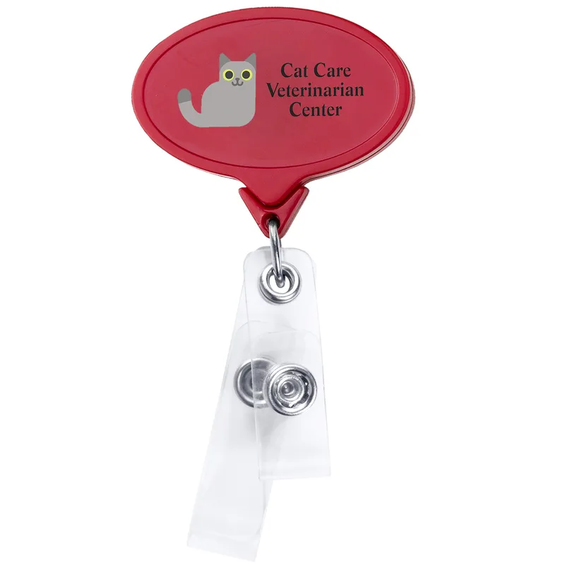 Anti-Microbial Oval 2 Strap Retractable Badge Reel view 5