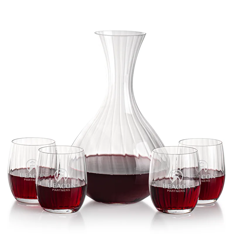 Carafe Stemless Set, Amerling Wine Set, Carafe & 4 Stemless