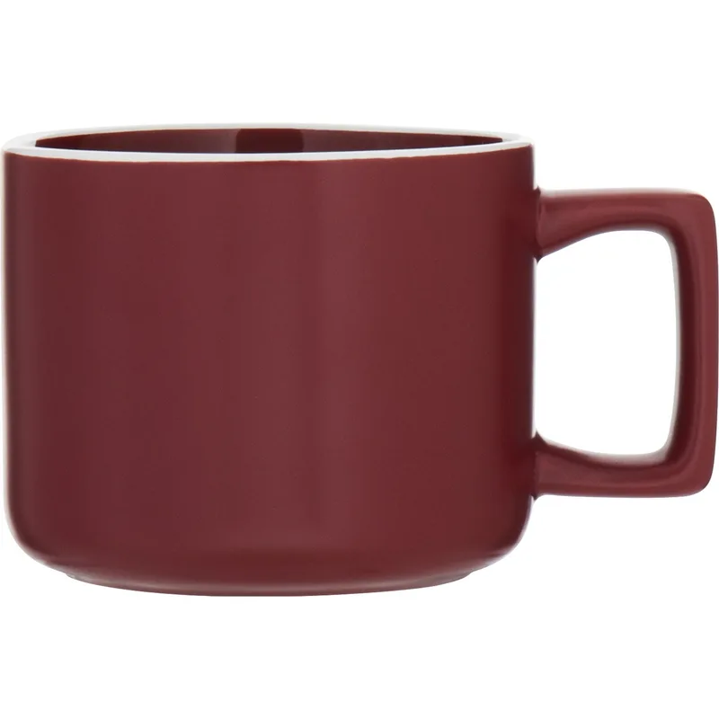 12 oz Helio Ceramic Mug (Matte Maroon) view 2
