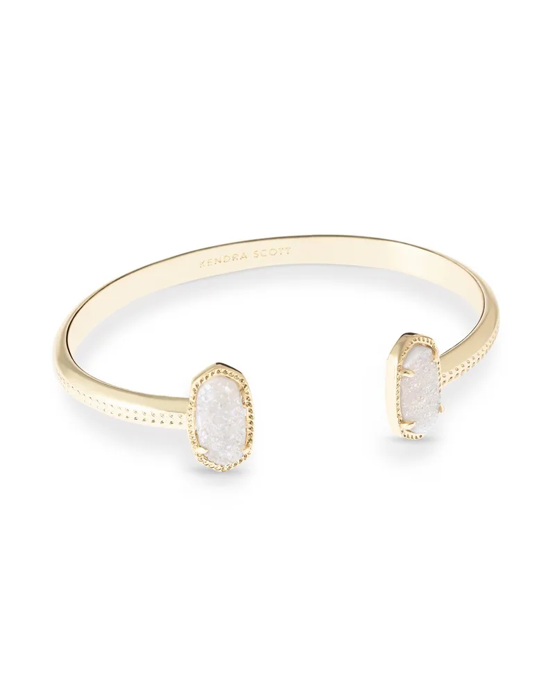 Kendra Scott Elton Gold Cuff Bracelet in Iridescent Drusy