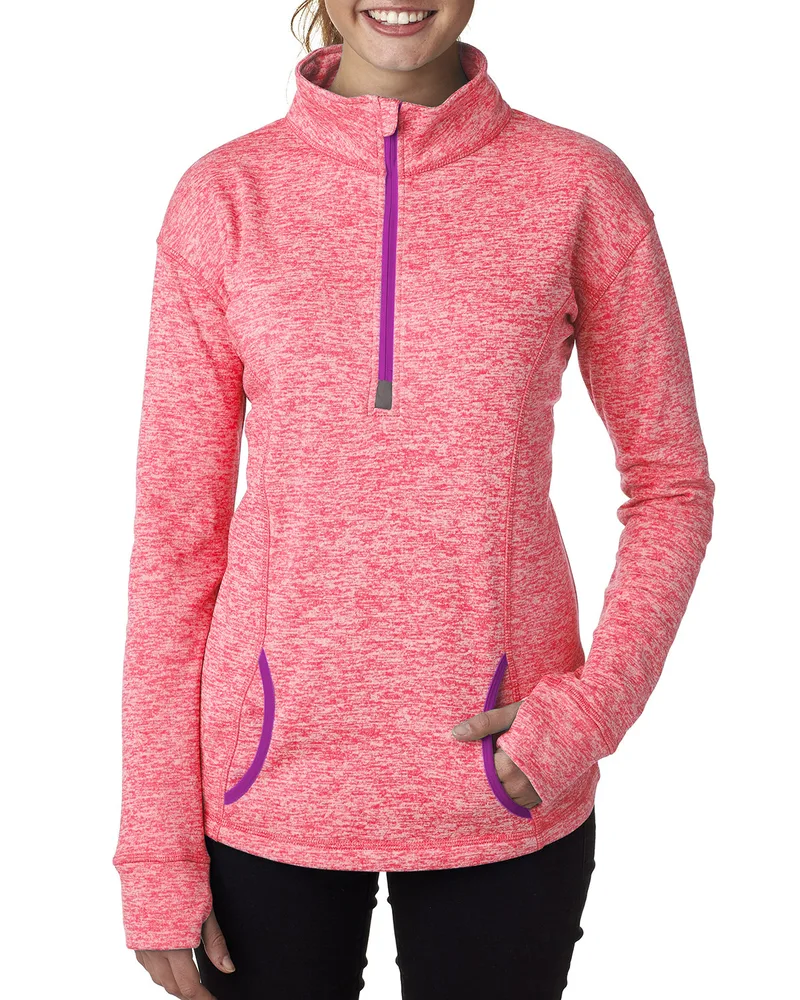 J AMERICA Ladies' Cosmic Fleece Quarter-Zip view 3