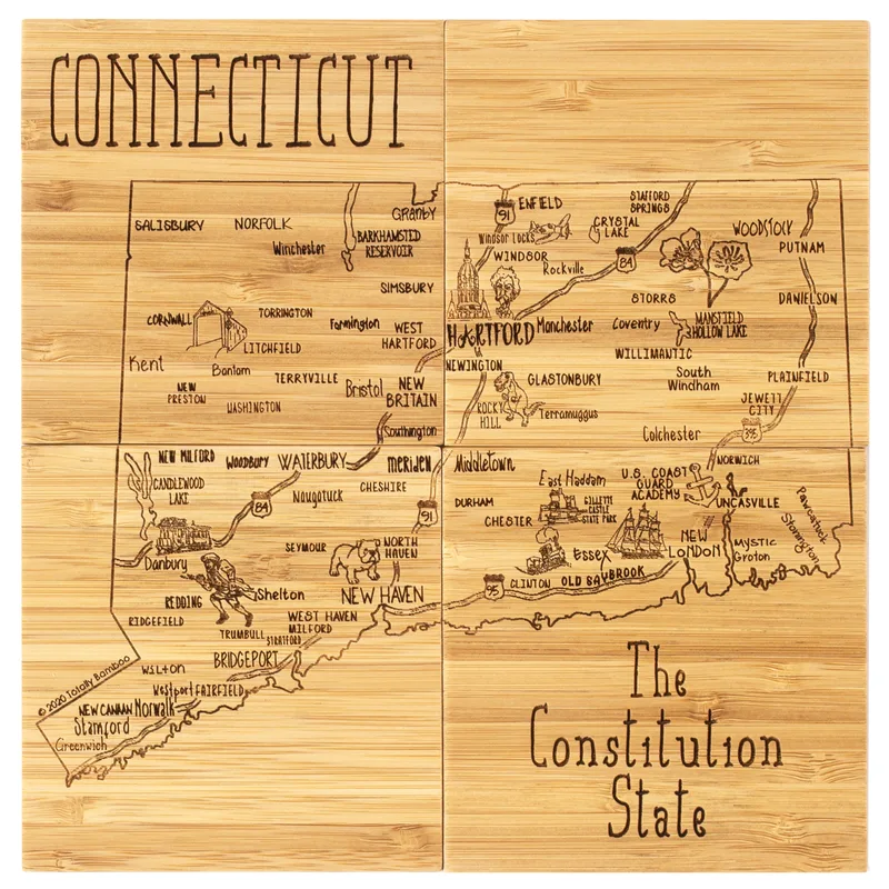 Connecticut Puzzle Coaster Set view 2
