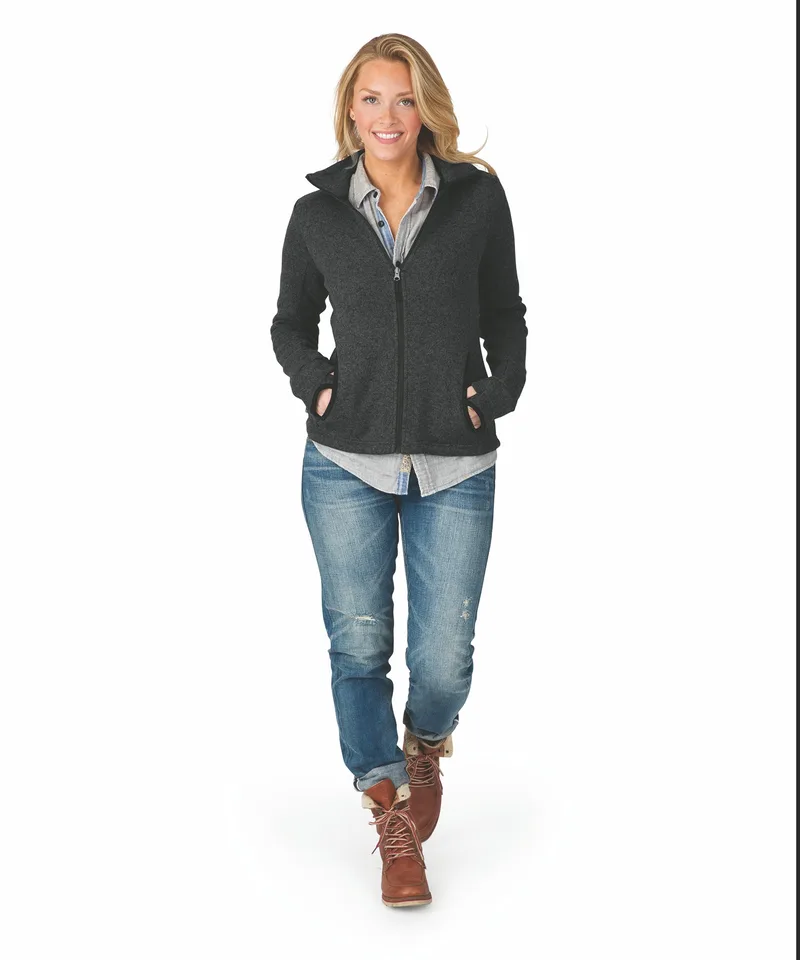 Women's Heathered Fleece Jacket view 3