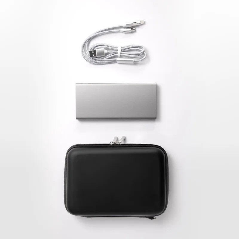 Fast Charging Power Bank with 3-in-1 Charging Cable Gift Set view 2