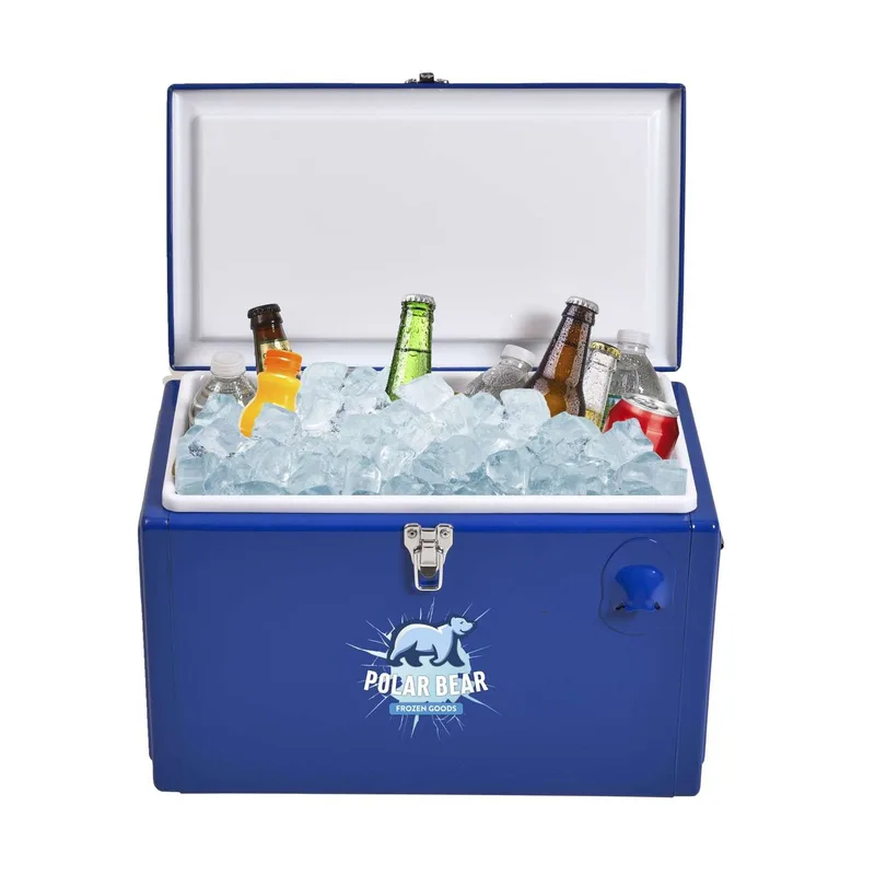 Metal Tool Box Cooler, Front & Top Imprint view 2